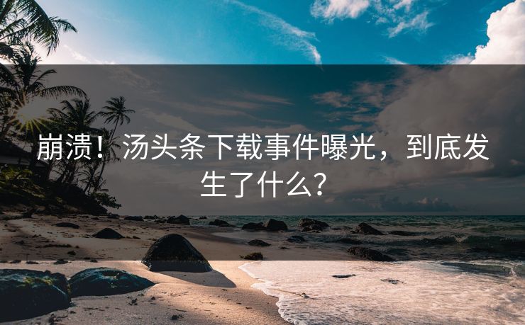 崩溃！汤头条下载事件曝光，到底发生了什么？