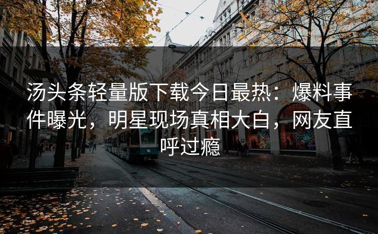 汤头条轻量版下载今日最热：爆料事件曝光，明星现场真相大白，网友直呼过瘾