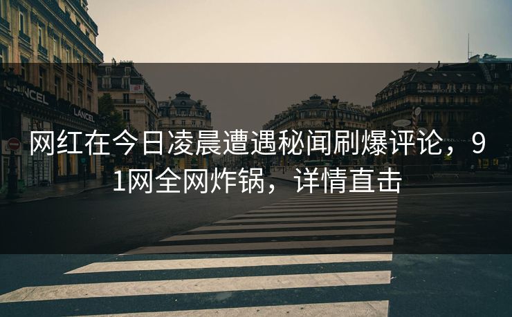 网红在今日凌晨遭遇秘闻刷爆评论，91网全网炸锅，详情直击