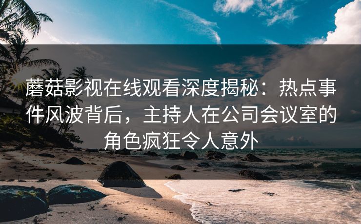 蘑菇影视在线观看深度揭秘：热点事件风波背后，主持人在公司会议室的角色疯狂令人意外